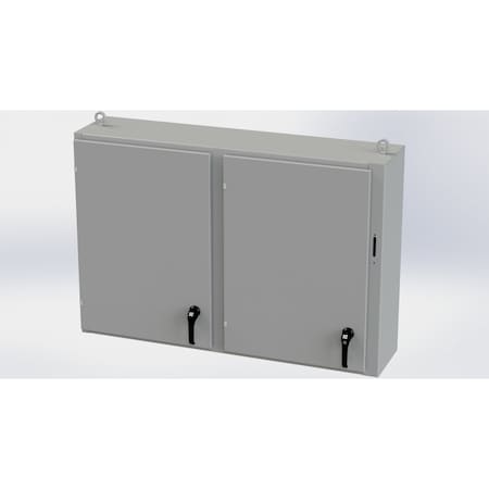 Saginaw Control & Engineering 3 Point Latch with Coinproof/Padlock Handle Electrical Enclosures, 36 in H, 12 in D, 53-3/4 in W SCE-36X2D5412